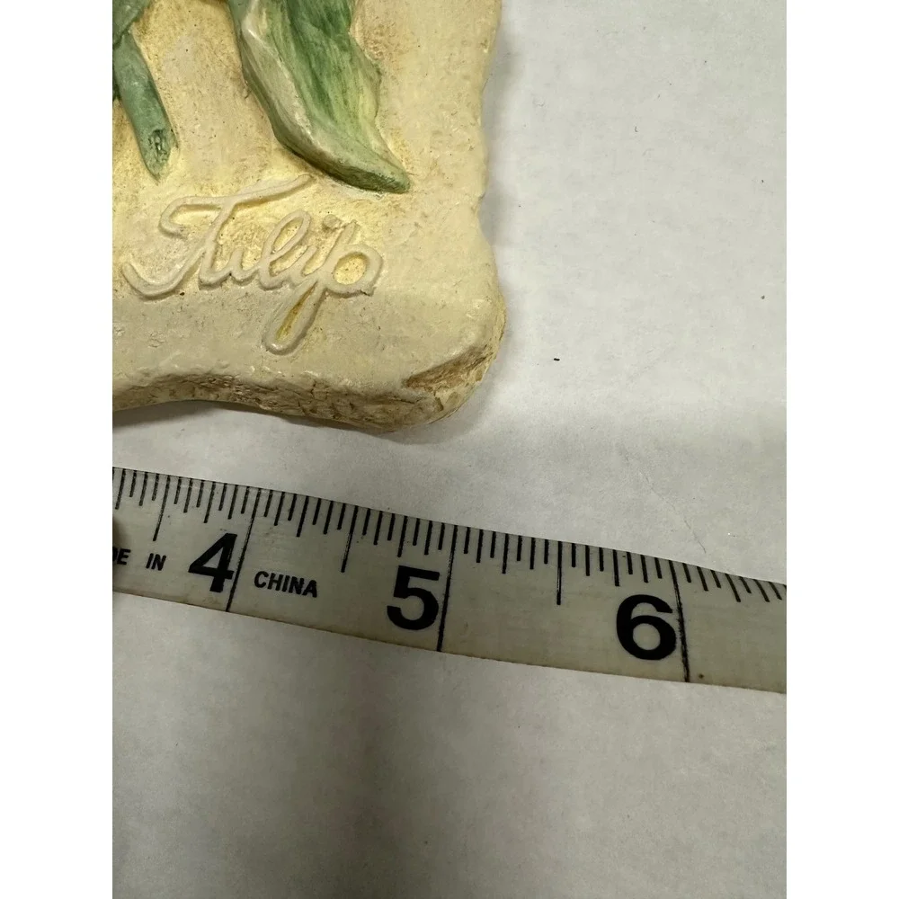 Vintage Floral Wall Plaques Set of 2 Rose and Tulip Resin Relief Art Decor